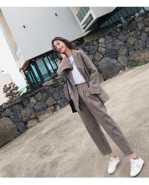 business pant suits women blazer suit blank set blazers formal women elegant plaid 2 piece sets uniform jacket, White;black
business pant suits women blazer suit blank set blazers formal women elegant plaid 2 piece sets uniform jacket, White;black
