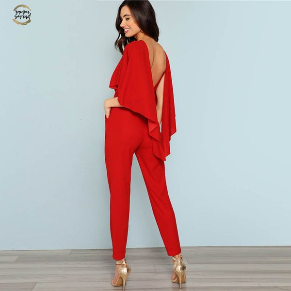 red backless open shoulder solid cape jumpsuit elegant cloak sleeve stretchy jumpsuits women autumn highstreet jumpsuit, Black;white
red backless open shoulder solid cape jumpsuit elegant cloak sleeve stretchy jumpsuits women autumn highstreet jumpsuit, Black;white