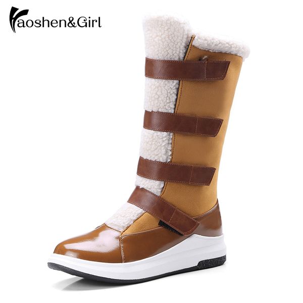 haoshen&girl winter plush fur mid-calf snow woman boots height increasing heel boots buckle platforms women shoes plus size10.5, Black
haoshen&girl winter plush fur mid-calf snow woman boots height increasing heel boots buckle platforms women shoes plus size10.5, Black
