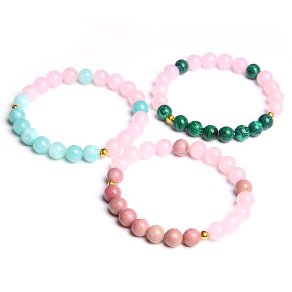 wholesale pink rose crystal quartz natural stone streche bracelet elastic cord pulserase jewelry beads lovers woman gift, Black
wholesale pink rose crystal quartz natural stone streche bracelet elastic cord pulserase jewelry beads lovers woman gift, Black