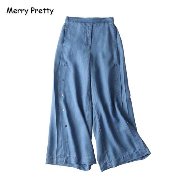 merry pretty women jeans double-breasted split denim wide-leg pants 2019 winter elastic waist tencel pockets loose jean pants, Blue
merry pretty women jeans double-breasted split denim wide-leg pants 2019 winter elastic waist tencel pockets loose jean pants, Blue