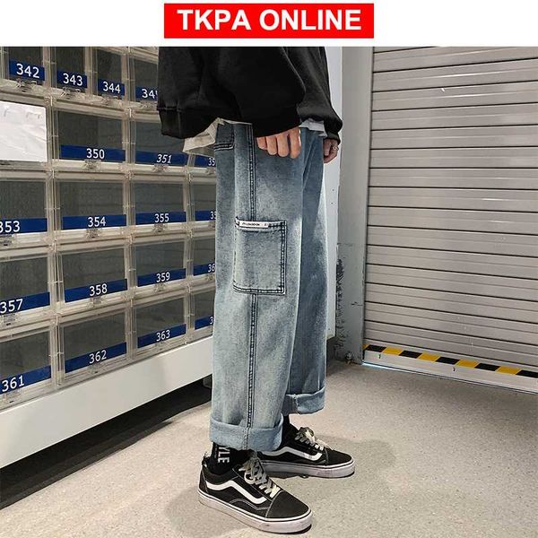 men baggy korean blue jeans harem pants 2020 big pocket denim straight pants mens japanese streetwear hip hop trousers
men baggy korean blue jeans harem pants 2020 big pocket denim straight pants mens japanese streetwear hip hop trousers