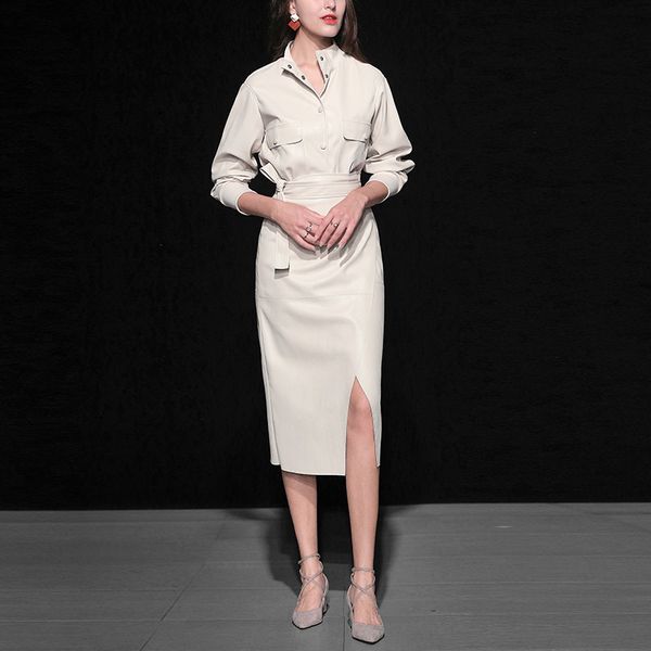 autumn spring white pu leather 2 piece set women long sleeve shirts + high waist midi skirt elegant two piece outfits
autumn spring white pu leather 2 piece set women long sleeve shirts + high waist midi skirt elegant two piece outfits