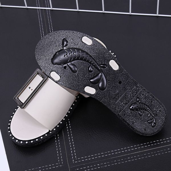 fashion casual flat slides for women buckle anti-slip solid slippers open toe leisure pvc shoes, Black
fashion casual flat slides for women buckle anti-slip solid slippers open toe leisure pvc shoes, Black