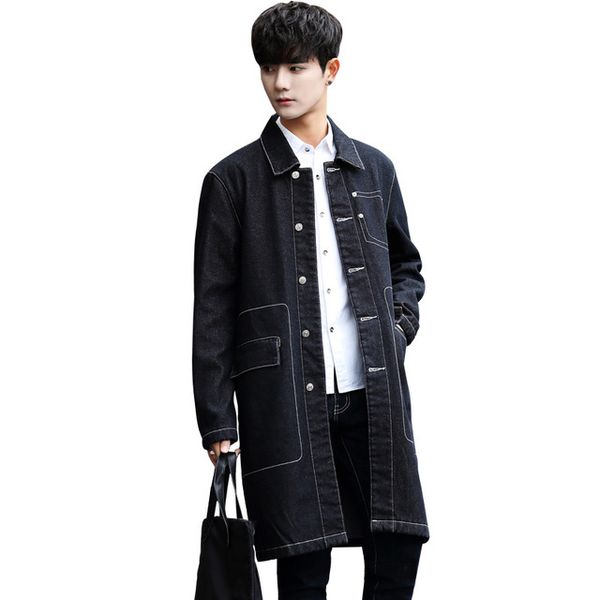mens long denim jackets 2019 spring autumn knee length jean trench coat for men single breasted outerwear veste homme plus size, Tan;black
mens long denim jackets 2019 spring autumn knee length jean trench coat for men single breasted outerwear veste homme plus size, Tan;black