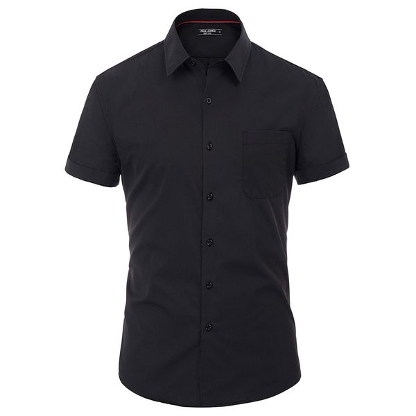 men summer shirt clothes casual fashion solid color short sleeve turn-down collar button placket male shirt business work, White;black
men summer shirt clothes casual fashion solid color short sleeve turn-down collar button placket male shirt business work, White;black