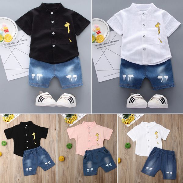 ca 2pcs baby boys cotton short sleeve shirt+jeans shorts summer clothes set, White
ca 2pcs baby boys cotton short sleeve shirt+jeans shorts summer clothes set, White