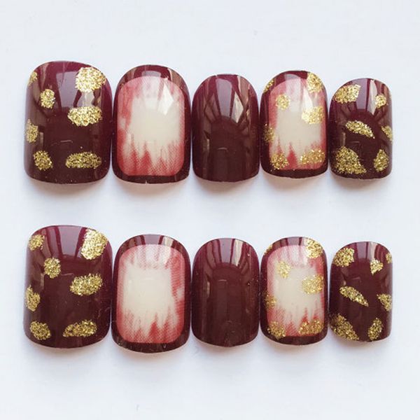 24pcs false nails full cover artificial fashion design fake nails press on nail tips short nail art tip wine red, Red;gold
24pcs false nails full cover artificial fashion design fake nails press on nail tips short nail art tip wine red, Red;gold