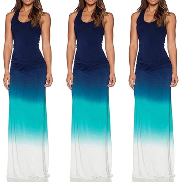 summer dress 2019 fashion women long dress beach sleeveless vest gradient color waist vintage vestidos robe femme, Black;gray
summer dress 2019 fashion women long dress beach sleeveless vest gradient color waist vintage vestidos robe femme, Black;gray