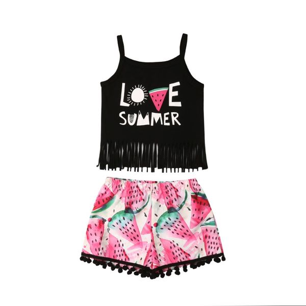 summer cute infant kids baby girls clothes sets watermelon print sleeveless tassel vest +shorts outfit 1-5y, White
summer cute infant kids baby girls clothes sets watermelon print sleeveless tassel vest +shorts outfit 1-5y, White