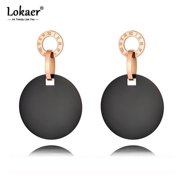 lokaer trendy titanium stainless steel roman numerals drop earrings for women bohemia black disc dangle earrings jewelry e20077, Silver
lokaer trendy titanium stainless steel roman numerals drop earrings for women bohemia black disc dangle earrings jewelry e20077, Silver