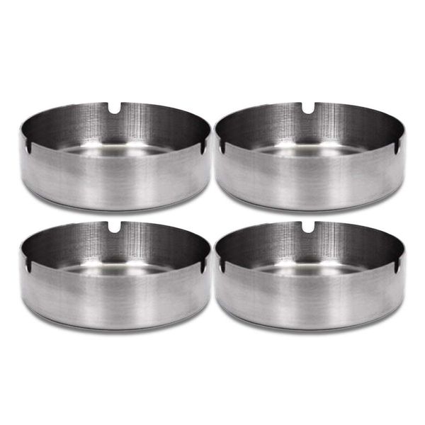 

Stainless Steel Cigarette Cigar Ashtray Set -- Deluxe Ashtrays for Outdoors and Home