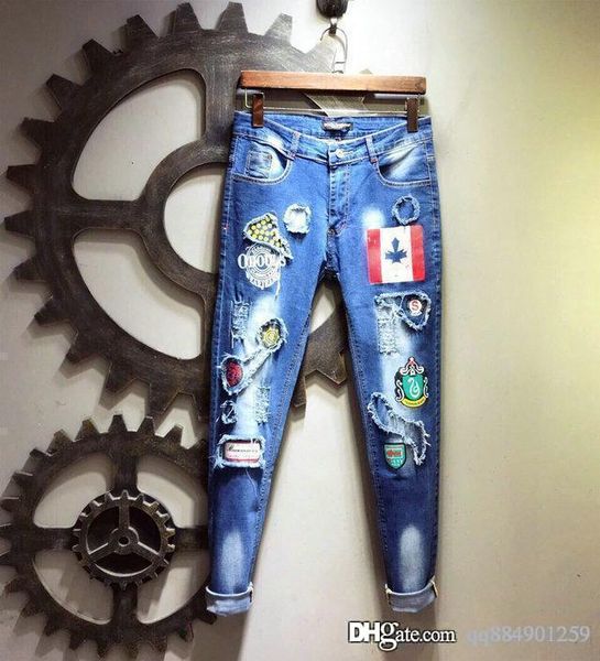 2020 mens distressed ripped jeans designer brand jeans pour hommes slim fit hop hop pants mens designer pants, Blue
2020 mens distressed ripped jeans designer brand jeans pour hommes slim fit hop hop pants mens designer pants, Blue