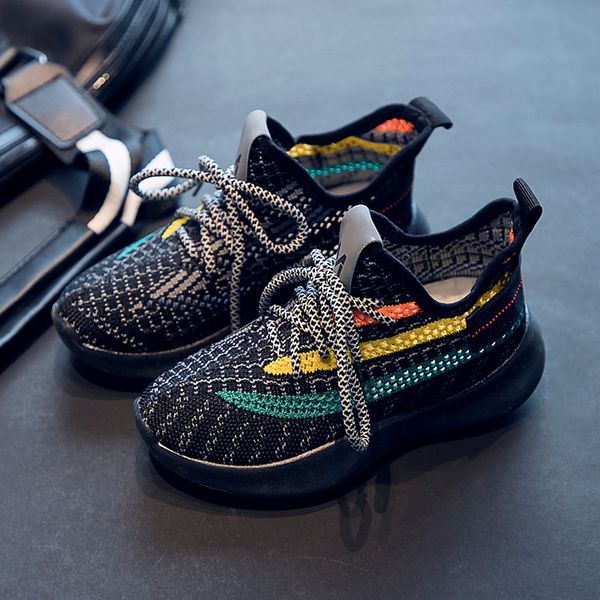 2020 autumn new children's flying textile sneakers boys' fashion running shoes girls' lace up wave shoes students' leisu, Black
2020 autumn new children's flying textile sneakers boys' fashion running shoes girls' lace up wave shoes students' leisu, Black