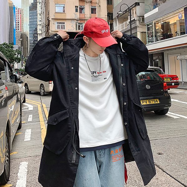 men's trench coats autumn long coat black hooded windbreaker loose boys outwear plus size -5xl d666, Tan;black
men's trench coats autumn long coat black hooded windbreaker loose boys outwear plus size -5xl d666, Tan;black