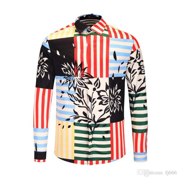 2019 new luxury fashion wave men casual shirts colour 3d printed long sleeve harajuku casual slim fit mens medusa shirts, White;black 
2019 new luxury fashion wave men casual shirts colour 3d printed long sleeve harajuku casual slim fit mens medusa shirts, White;black