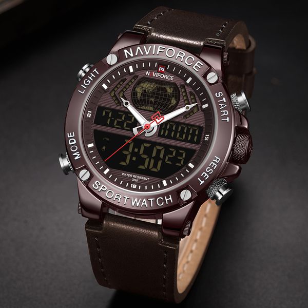 naviforce business brand men dual display watch mens luxury analog sport quartz wrist watches waterproof relogio masculino, Slivery;brown
naviforce business brand men dual display watch mens luxury analog sport quartz wrist watches waterproof relogio masculino, Slivery;brown