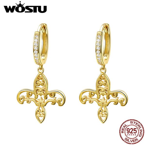 wostu exquisite 925 sterling silver hollowed iris gold color drop dangle earrings for women wedding party fashion jewelry cqe535
wostu exquisite 925 sterling silver hollowed iris gold color drop dangle earrings for women wedding party fashion jewelry cqe535