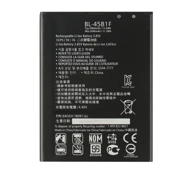 1x 3200mAh BL-45B1F / BL45B1F Сменный аккумулятор для LG V10 H968 H961N H900 H901 VS990 F600 F600L F600K H960A LS992
1x 3200mAh BL-45B1F / BL45B1F Сменный аккумулятор для LG V10 H968 H961N H900 H901 VS990 F600 F600L F600K H960A LS992