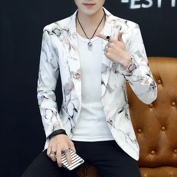 men's suits & blazers men printed in the spring of 2021 blazer cultivate one's morality trend fashion bb50xz, White;black
men's suits & blazers men printed in the spring of 2021 blazer cultivate one's morality trend fashion bb50xz, White;black