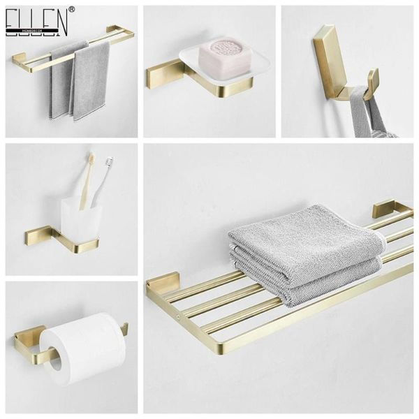 

эллен комплект оборудования для ванной комнаты золотой щеткой полки для полотенец держатель туалетной бумаги крючок для халата кольцо для по