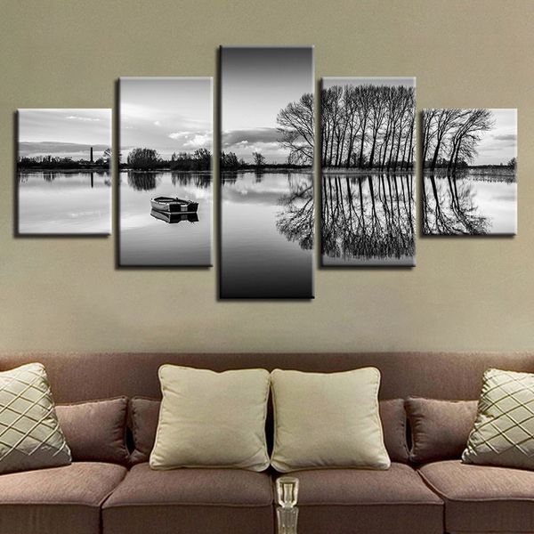 

dropship hd prints poster living room decor 5 pieces beautiful lake cuadros decoracion salon wall art canvas