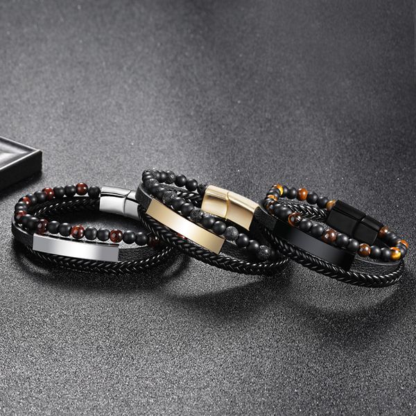 leather bracelets men multilayer braided rope natural lava stone/tiger eye beads bracelet for male female bracelets yoga jewelry, Golden;silver
leather bracelets men multilayer braided rope natural lava stone/tiger eye beads bracelet for male female bracelets yoga jewelry, Golden;silver