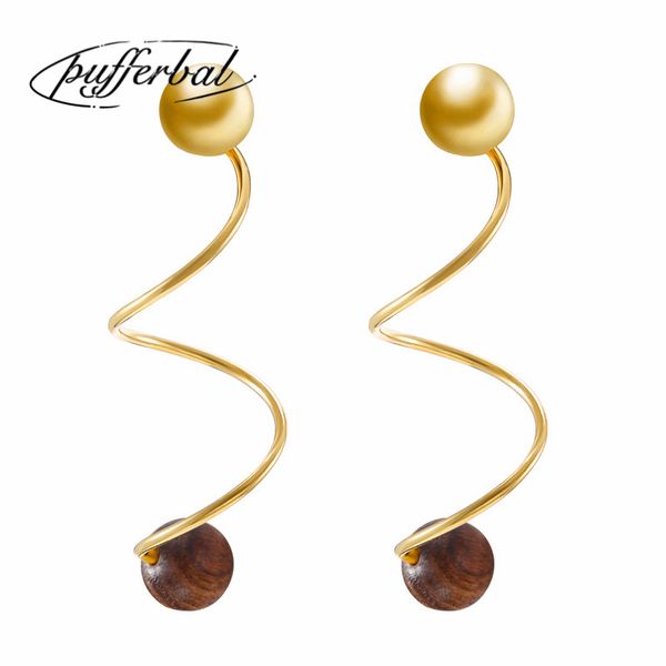 personality irregular geometric alloy women earrings fashion creative wooden beads earrings gold and brown color 50mm zk40, Golden
personality irregular geometric alloy women earrings fashion creative wooden beads earrings gold and brown color 50mm zk40, Golden