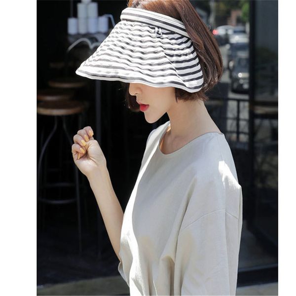 summer empty visor sun caps ladies casual outdoor uv protection beach hats wide large brim floppy striped sun hats for women, Blue;gray
summer empty visor sun caps ladies casual outdoor uv protection beach hats wide large brim floppy striped sun hats for women, Blue;gray