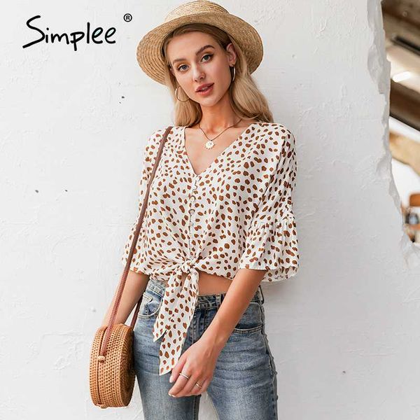 women's blouses & shirts simplee v-neck leopard button women blouse shirt half sleeve casual streetwear female spring summer holiday, White
women's blouses & shirts simplee v-neck leopard button women blouse shirt half sleeve casual streetwear female spring summer holiday, White