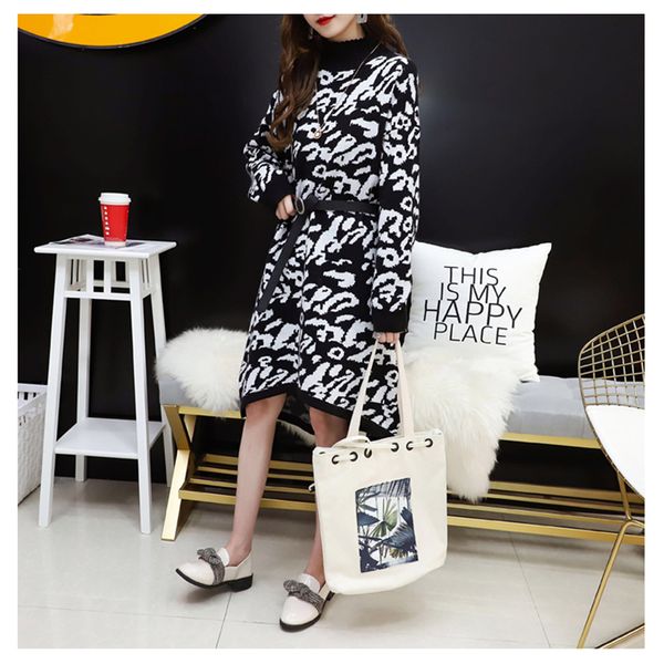 my012 sweater women knitted new winter 2018 korean leopard loose sweater female pullover turtleneck long sleeve, White;black
my012 sweater women knitted new winter 2018 korean leopard loose sweater female pullover turtleneck long sleeve, White;black