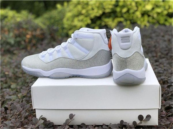 2019 11 white metallic silver wmns basketball shoes retro vast grey 11s ar0715-100 real carbon fiber outdoor shoes with box, White;red
2019 11 white metallic silver wmns basketball shoes retro vast grey 11s ar0715-100 real carbon fiber outdoor shoes with box, White;red