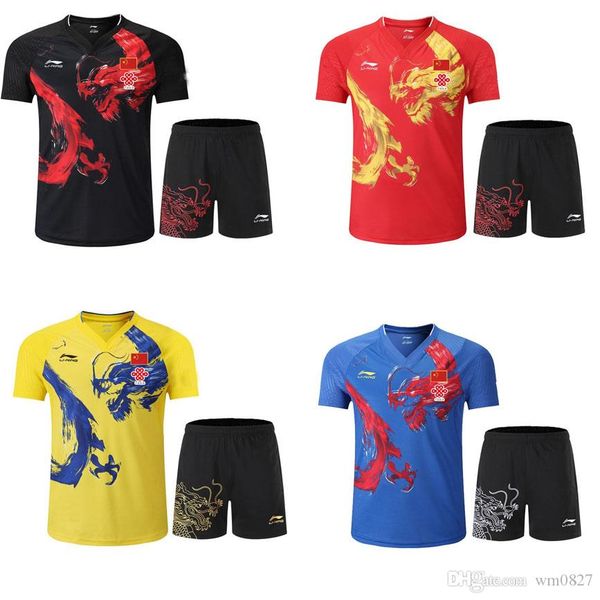 men/women 2019 table tennis t-shirt national team competition wear player edition chinese dragon sports wear,badminton/tennis shirt shorts, White;yellow
men/women 2019 table tennis t-shirt national team competition wear player edition chinese dragon sports wear,badminton/tennis shirt shorts, White;yellow