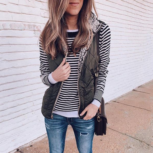 casual women winter sleeveless lapel vest jacket zipper reversible warm waistcoat, Black;white
casual women winter sleeveless lapel vest jacket zipper reversible warm waistcoat, Black;white