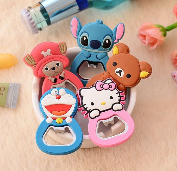 

Kawaii Creative Kids Cartoon Multifunction Silicone Cute Stainless Steel Bottle Magnets Opener Beer Fridge Sticker Kitchen Tool