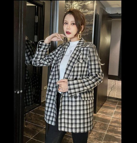 women's suits & blazers medium and long 2021 winter european station heavy industry tassels ironed drilled british style suit jacket, White;black
women's suits & blazers medium and long 2021 winter european station heavy industry tassels ironed drilled british style suit jacket, White;black