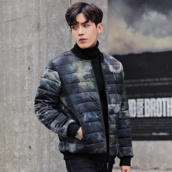 new men's winter down jacket camouflage stand collar jacket warm winter loose handsome cotton men's clothing, Black
new men's winter down jacket camouflage stand collar jacket warm winter loose handsome cotton men's clothing, Black