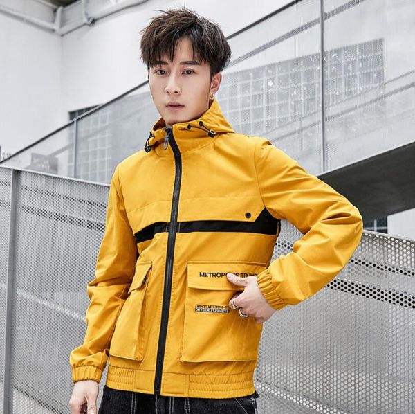 men's casual jacket fashion hooded english letter embroidery color matching jacket men's designer outwear, Black;brown
men's casual jacket fashion hooded english letter embroidery color matching jacket men's designer outwear, Black;brown