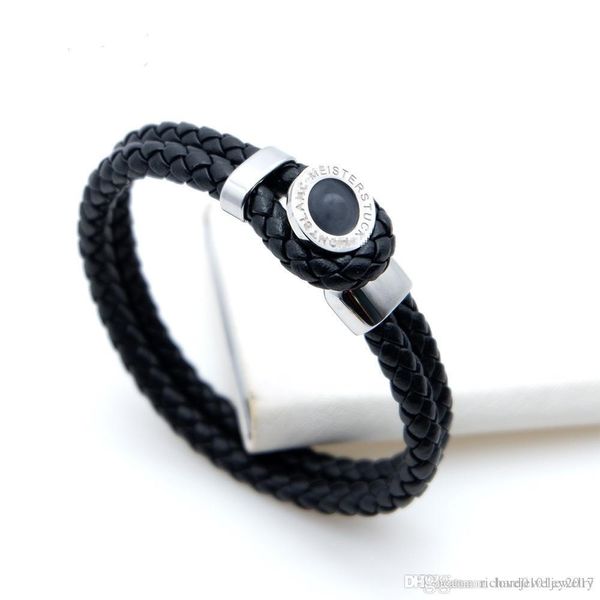 new style woven leather bracelets with metal magnetic buckle design for men black brand logo pulsera luxury bracelet fine jewelry, Golden;silver
new style woven leather bracelets with metal magnetic buckle design for men black brand logo pulsera luxury bracelet fine jewelry, Golden;silver