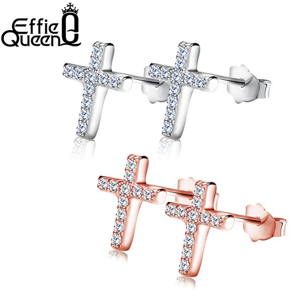 effie queen new fashion crystal stud earrings for women cubic zircon lovely cross earring lady jewelry de132, Golden;silver
effie queen new fashion crystal stud earrings for women cubic zircon lovely cross earring lady jewelry de132, Golden;silver