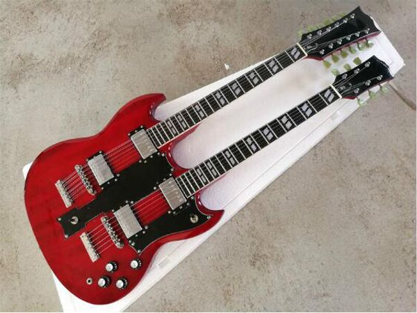 wholesale transparent red color solid body chrome hardware 12/6 strings double neck electric guitar190904
wholesale transparent red color solid body chrome hardware 12/6 strings double neck electric guitar190904