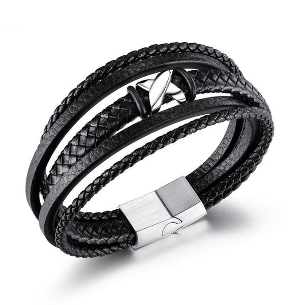 multilayer black braided leather bracelet men stainless steel cross bracelet magnetic clasp bangles handmade wristband jewelry, Golden;silver
multilayer black braided leather bracelet men stainless steel cross bracelet magnetic clasp bangles handmade wristband jewelry, Golden;silver