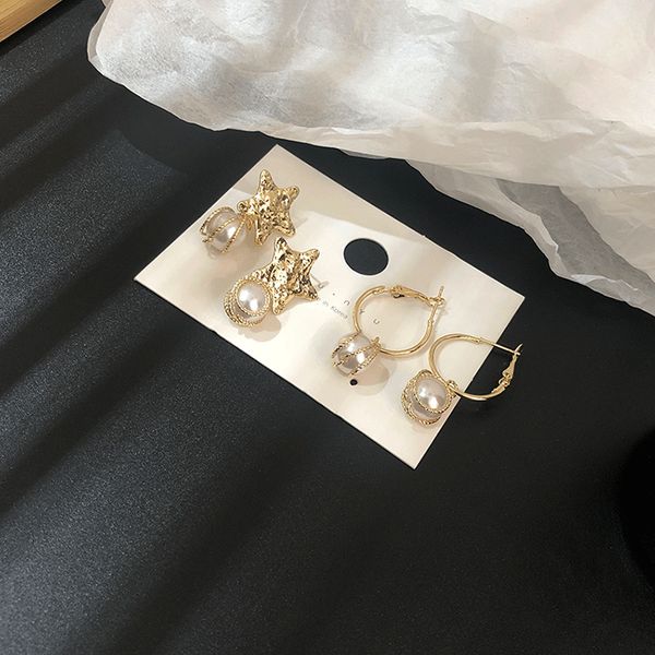south korea dongdaemun fashion simple sweet five-pointed star pearl pendant earrings online celebrity circle ear stud ear stud w, Silver
south korea dongdaemun fashion simple sweet five-pointed star pearl pendant earrings online celebrity circle ear stud ear stud w, Silver