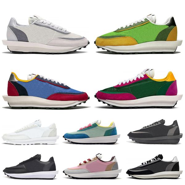 sacai waffle ldv ld ldwaffle men women running shoes black white nylon varsity blue outdoor mens trainers sports sneakers runners
