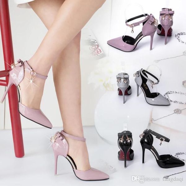 2019 spring new korean version of a hundred sandals bag head hollow naked bow small fresh fine heels and heels women, Black 
2019 spring new korean version of a hundred sandals bag head hollow naked bow small fresh fine heels and heels women, Black