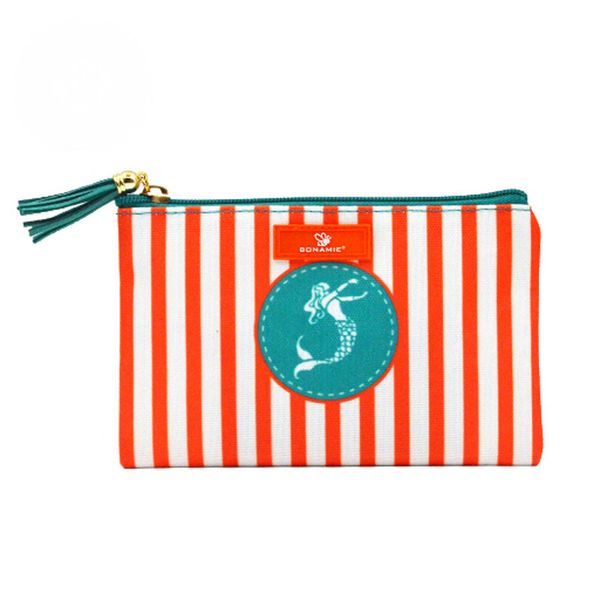 women brand striped cosmetic case bag mermaid printed tassel girl small beach bag purse shell shape lady clutch makeup
women brand striped cosmetic case bag mermaid printed tassel girl small beach bag purse shell shape lady clutch makeup