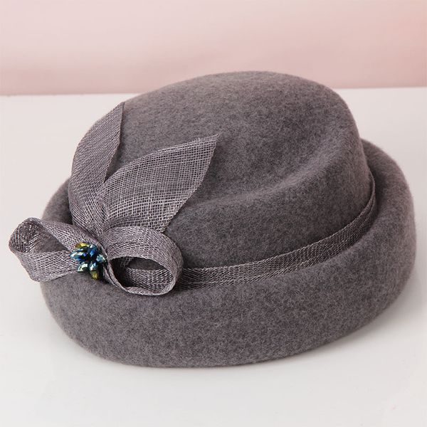 h786 women wool fedora hat autumn winter vintage fedoras woolen cap girl british hemp yarn decoration high fashion shopping hats, Blue;gray
h786 women wool fedora hat autumn winter vintage fedoras woolen cap girl british hemp yarn decoration high fashion shopping hats, Blue;gray