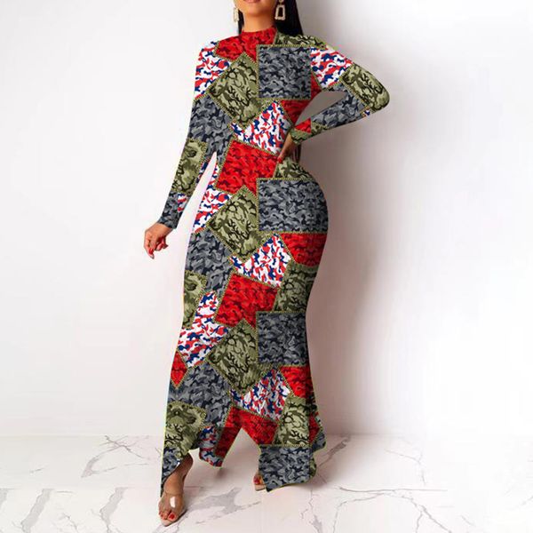 2019 long sleeve autumn winter camouflage print women maxi dress bodycon party club turtleneck irregular mermaid long dress maxi, Black;gray
2019 long sleeve autumn winter camouflage print women maxi dress bodycon party club turtleneck irregular mermaid long dress maxi, Black;gray