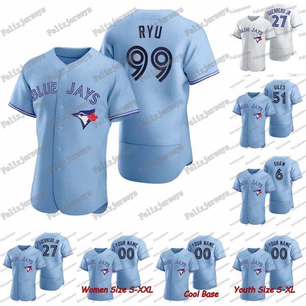 99 hyun-jin ryu 2020 new blue toronto 6 travis shaw tanner roark vladimir guerrero jr. cavan biggio ken giles randal grichuk jersey, Blue;black 
99 hyun-jin ryu 2020 new blue toronto 6 travis shaw tanner roark vladimir guerrero jr. cavan biggio ken giles randal grichuk jersey, Blue;black