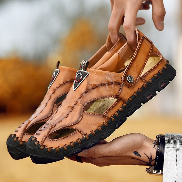 sandals ankle-wrap 2021 genuine leather casual british style men's comfortable fashion walking shoes big size brown black flat f
sandals ankle-wrap 2021 genuine leather casual british style men's comfortable fashion walking shoes big size brown black flat f